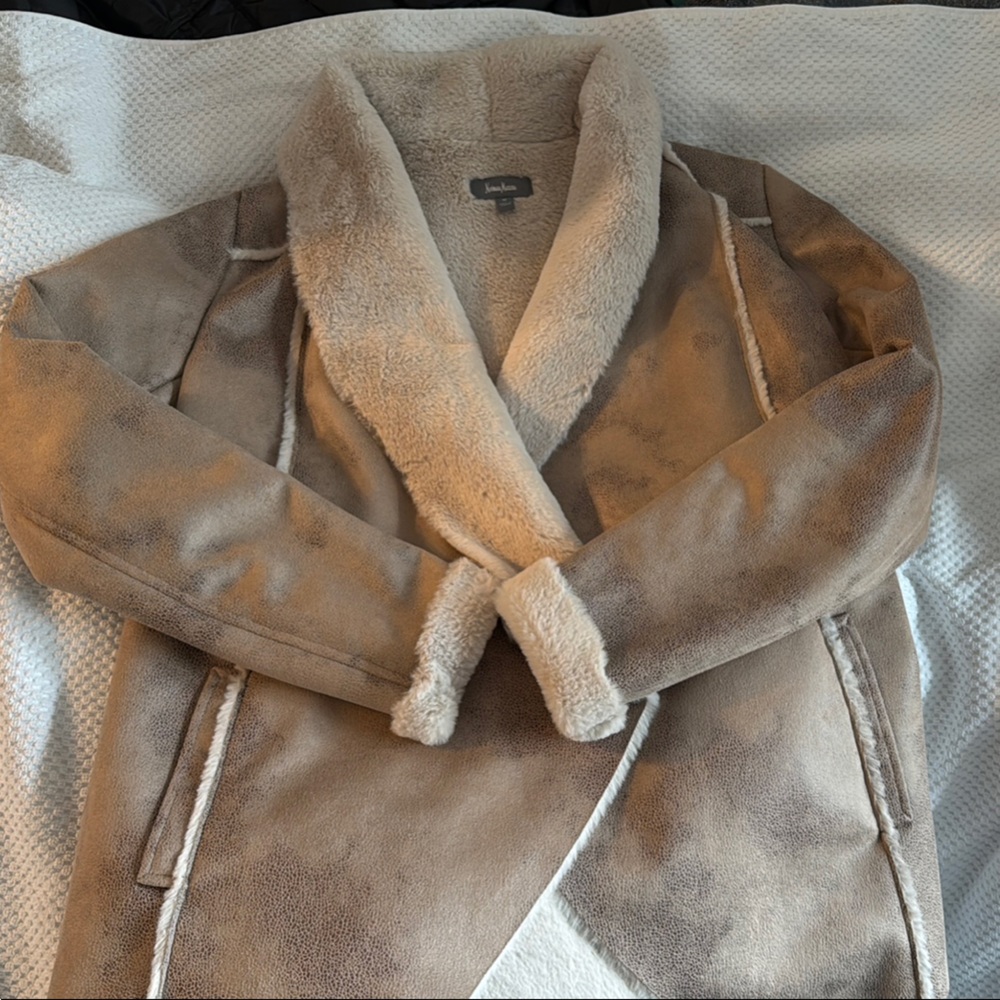 Tan Faux Shearling Coat Neiman Marcus